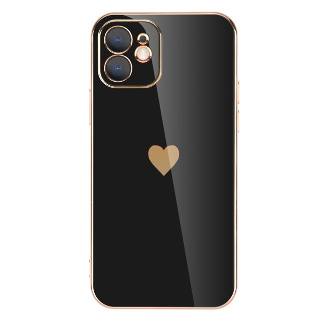 Funda chapada para iPhone 14 Pro Max a prueba de golpes amor corazón fundas de teléfono para iPhone 11 12 13 Pro Max Mini SE XR XS X 8 7 6 S 14 Plus Tan Jianjun unisex