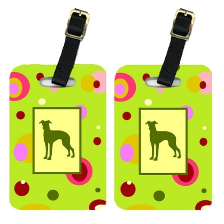 Pair of 2 Italian Greyhound Luggage Tags
