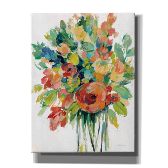 Epic Graffiti 'Earthy Colors Bouquet I White' by Silvia Vassileva, Canvas Wall Art, 12"x16"