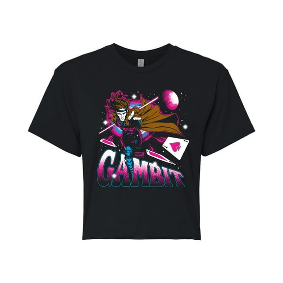 Marvel X-Men - Gambit Space - Juniors Cropped Graphic T-Shirt