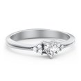 thumbnail image 1 of Birthstone Heart Ring with Shoulder Accents - Cubic Zirconia / White Topaz (April), 1 of 4