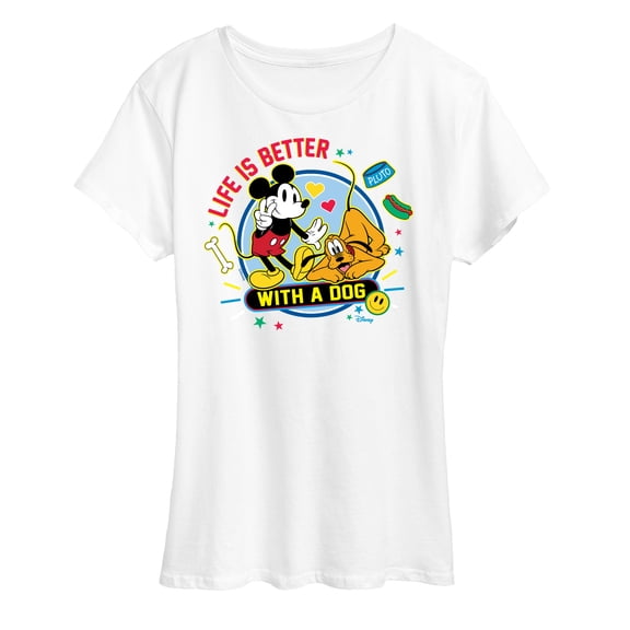 Disney - Life Is Better With Dog Women's Short Sleeve Graphic T-Shirt