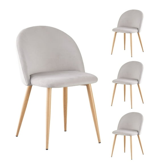 Set 4 Sillas de Comedor Top Living Modernas de Terciopelo Gris