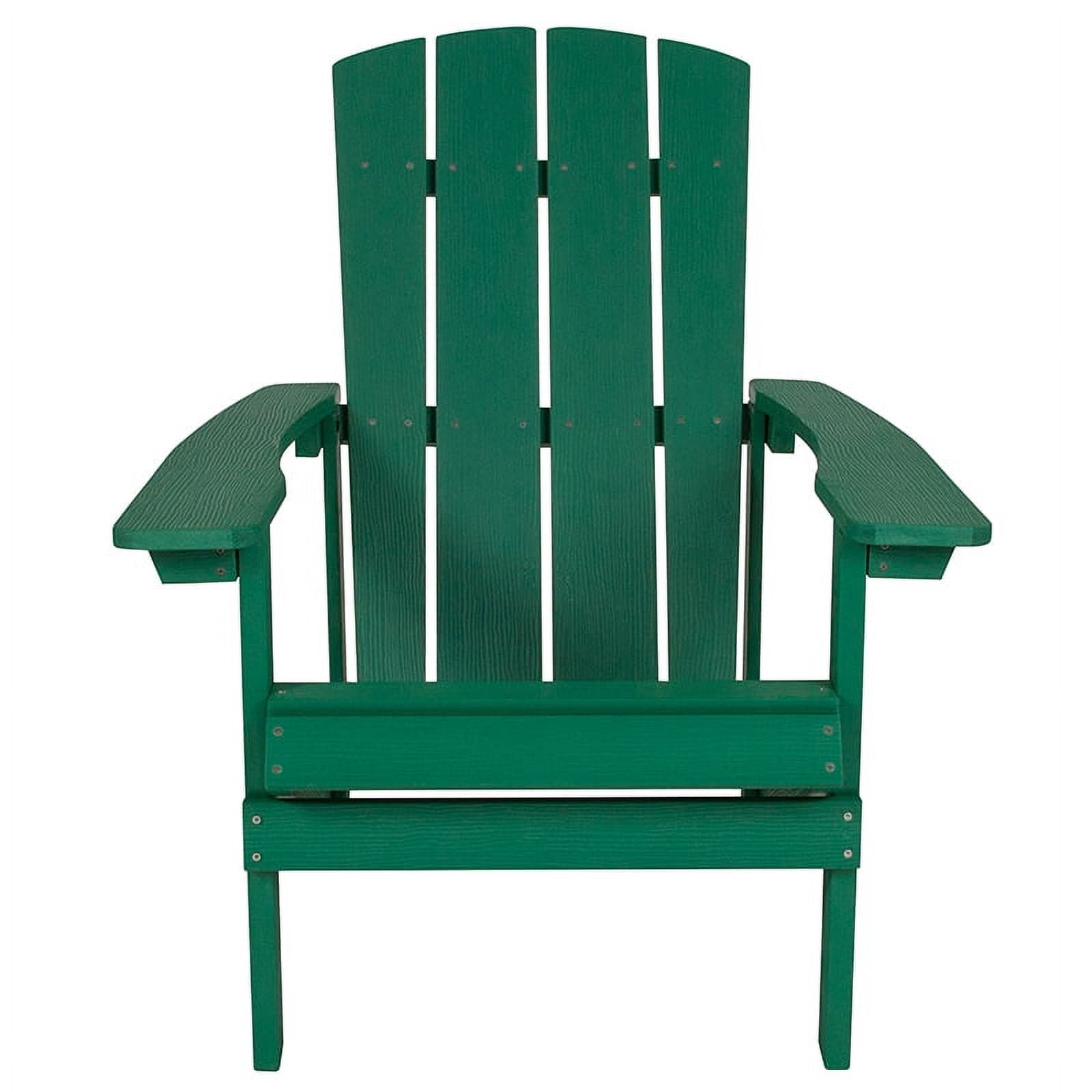 Flash Furniture Charlestown All-Weather Poly Resin Wood Adirondack Chair in Green