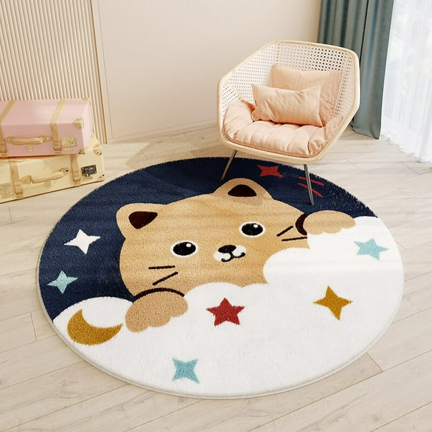 Alfombra redonda nórdica de dibujos animados para el hogar, sala de estar, dormitorio, habitación de niños, manta de Anime, Alfombra de piso, decoración de salón, Alfombra de área de pila