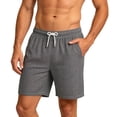 thumbnail image 2 of hlysgo Swim Shorts for Men Elastic Waist Loungewear Lightweight Breathbable Short Pj Sleeping Comfy Cozy Shorts with Pockets Black,S, 2 of 5