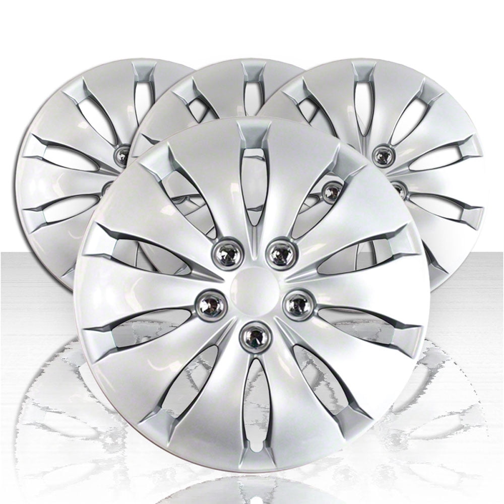 Set of Four 16" Silver Hubcap Wheel Covers for 2008-2012 Honda Accord (Push-on)