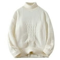 thumbnail image 2 of Men's Thickened Turtleneck Knit Pullover Sweater Winter Long Sleeve Heavyweight Warm, 2 of 4
