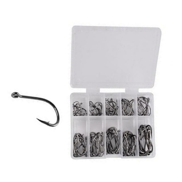 500/100Pcs Fishhook Set High Carbon Steel Fishing Hooks Set Fly Fishing Hook Set