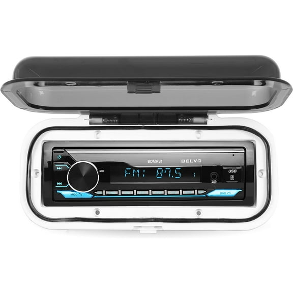 Belva BMRC3W Universal Flip-up, White Water-Resistant Marine Radio Cover/Radio Splash Guard