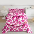 thumbnail image 2 of Homewish Western Cowgirl Boots 3 Pieces Queen Comforter Set for Teens Boys Girls,Pink Cow Print Ultra Soft Bedding Sets,Dreamy Princess Bedding Comforter Set Breathable,Lightweight Room Decor, 2 of 8