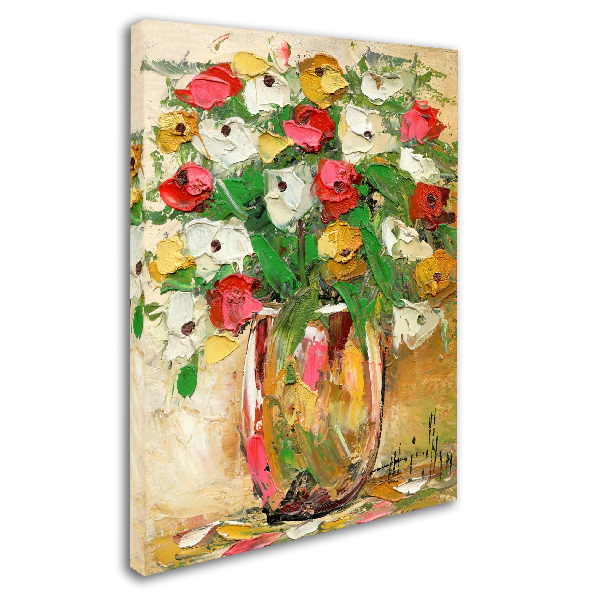 Trademark Fine Art "Spring Flowers in a Vase 7" Canvas Art by Hai Odelia