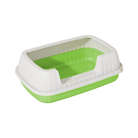 YAWUBT Cat Litter Box , Low Entry Senior Litter Pen for Geriatric Kitty Big Cats, Pet Safe Litter Boxes Tray for Indoor Pets Potty ,Semi Enclosed High Bar Litter For Cats Includes Shovel