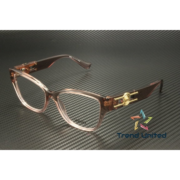 Versace ICONIC VE 3347 Plastic Womens Cat-Eye Eyeglasses Transparent Pink 52mm Adult