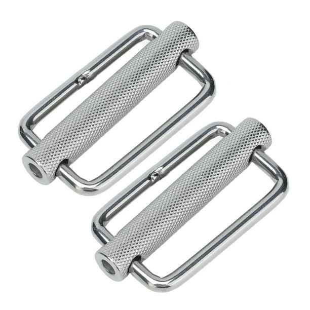 2Pcs Slide Buckle Knurled Roller Strap Adjuster Stainless Steel Hardware Set Kit Clasp Buckles Belt Buckle Hardware For Luggage Belt Craft DIY