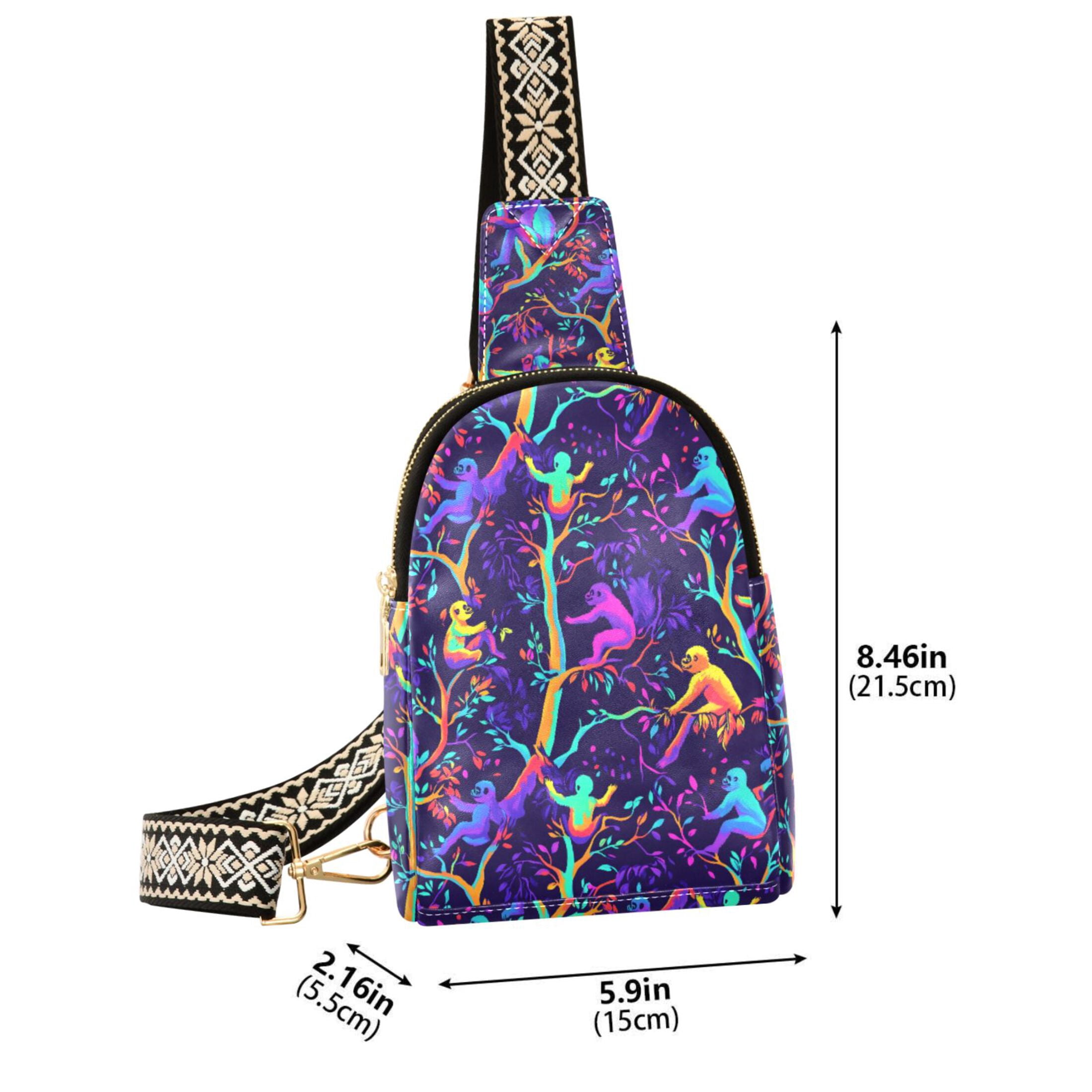 ALAZA Gorillas Magic Style Sling Bag for Women Men Waterproof Crossbody Chest Bags