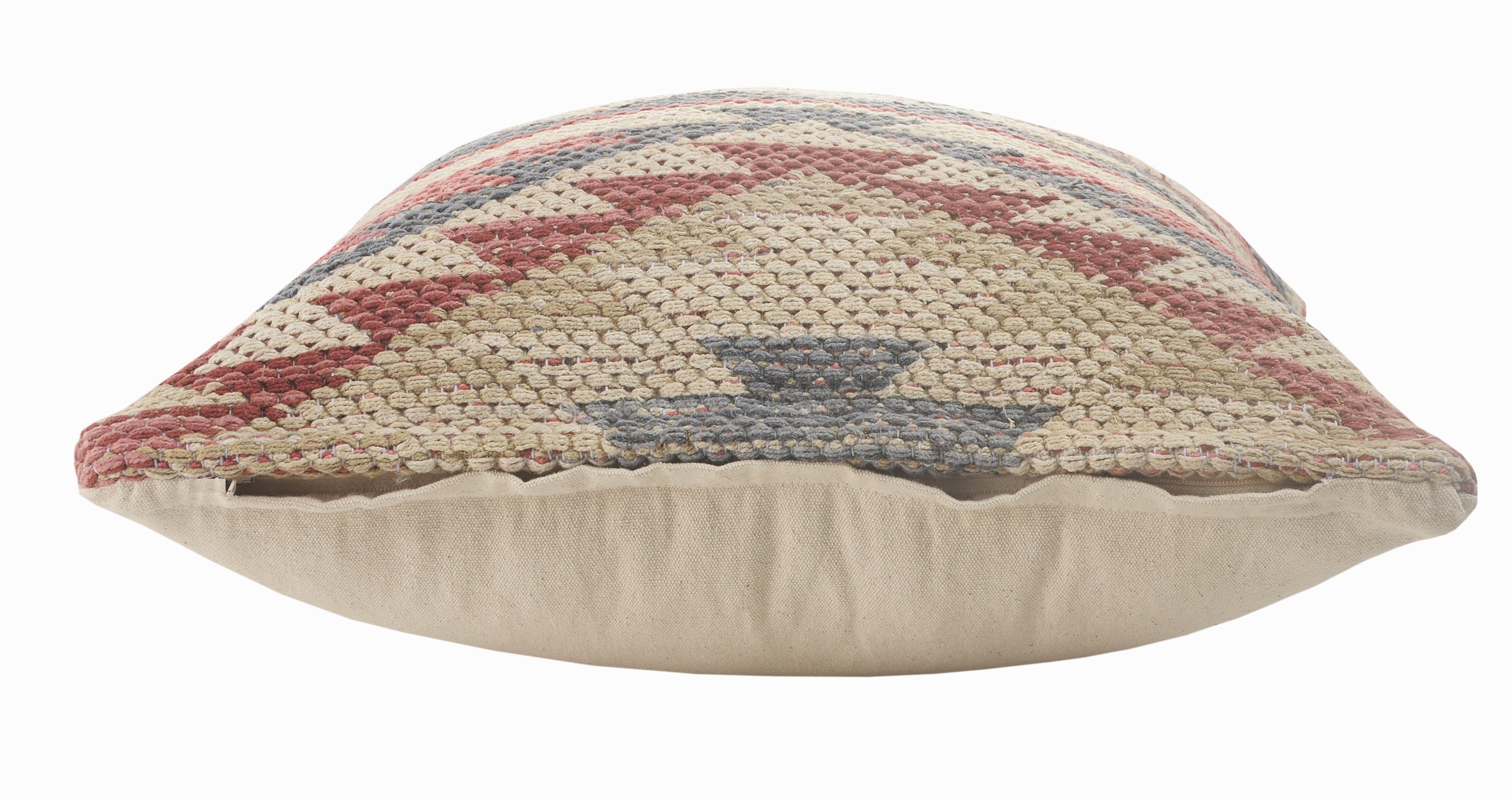 Harlow Hill Qasim Pink/Gray Tribal 18" x 18" Cotton Adult Decorative Feather Filled Pillow