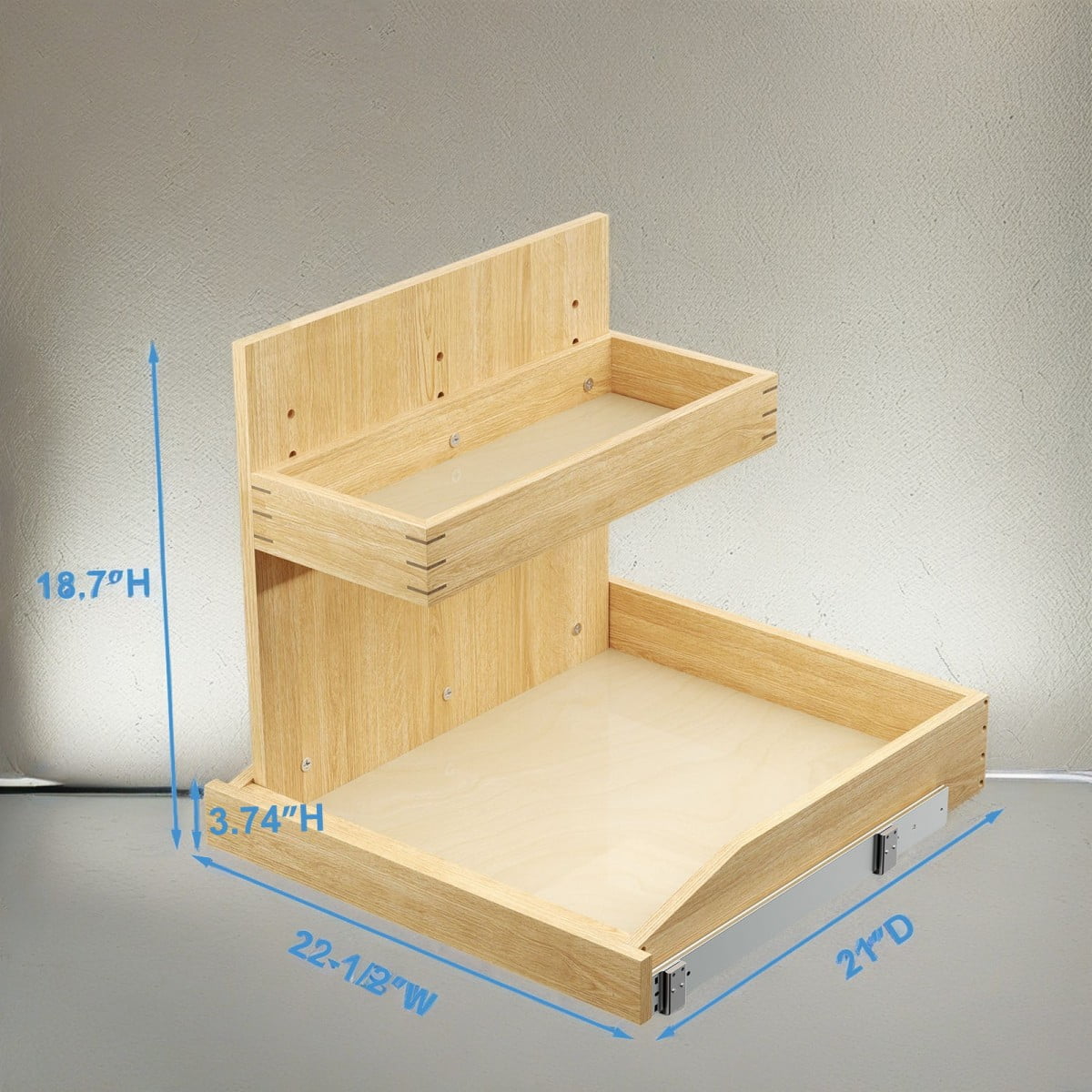 Under Sink Organizers and Storage 22½ W x 21 D 2 Tier Pull Out Cabinet Organizer with Hard Close Christmas Gift Adjustable Pull Out Cabinet organizer with U Bracket for Bathroom Kitchen Left