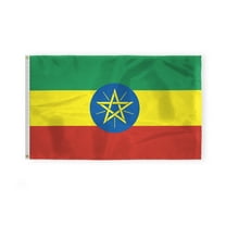AGAS Ethiopia Flag 3x5 ft 200D Nylon Fabric Double Stitched Canvas Header Brass Grommets Fade Resistant & Vivid Colors Can be Hung on Flagpole Outside or Indoors on a Wall