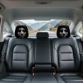 thumbnail image 6 of Halloween Face Print Stretch Car Headrest Cover Set G, Universal Elastic Seat Protector, Spooky Vehicle Interior Decoration Accessories, 6 of 6