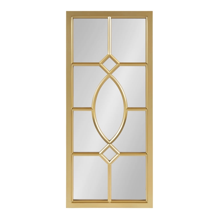 Kate and Laurel Cassat Classic Glam Windowpane Mirror Gold photo 1