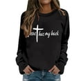 thumbnail image 2 of There Is Nothing Too Big For God Christian Sweatshirts for Women Long Sleeve Crewneck Graphic Sweatshirt Pullover Tops, 2 of 5