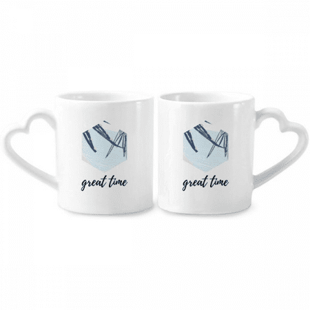 

s Art Pattern Couple Porcelain Mug Set Cerac Lover Cup Heart Handle