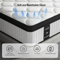 thumbnail image 5 of 12 Inch King Size Mattress - 2025 Upgraded Hybrid Cooling Gel Memory Foam & Pocket Coils, Medium Firm Mattress in a Box for Back Neck Pain Relief, Motion Isolation, Edge Support, Breathable, White, 5 of 8