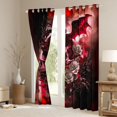 thumbnail image 3 of Manfei Gothic Dragon Animals Blackout Curtains,Retro Rose Skull Curtains Pack of 2 (42x84 Each),Red Black, 3 of 6
