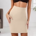 thumbnail image 2 of MIXUE Skirts For Women Summer Solid Color Elastic High Waist Seamless Bodyshaper Mini Bodycon Skirt Sportswear,Brown,L, 2 of 6