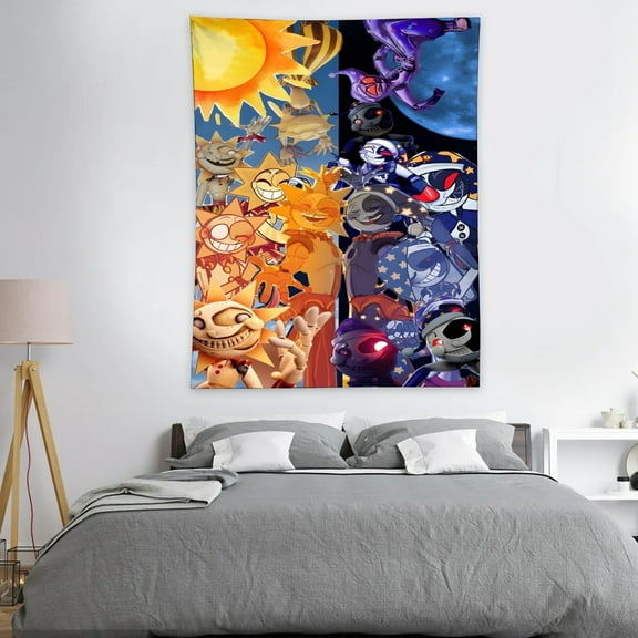 Sundrop FNAF Tapestry Wall Hanging Decor for Bedroom Wall 30x40in Art Funny Home Decoration