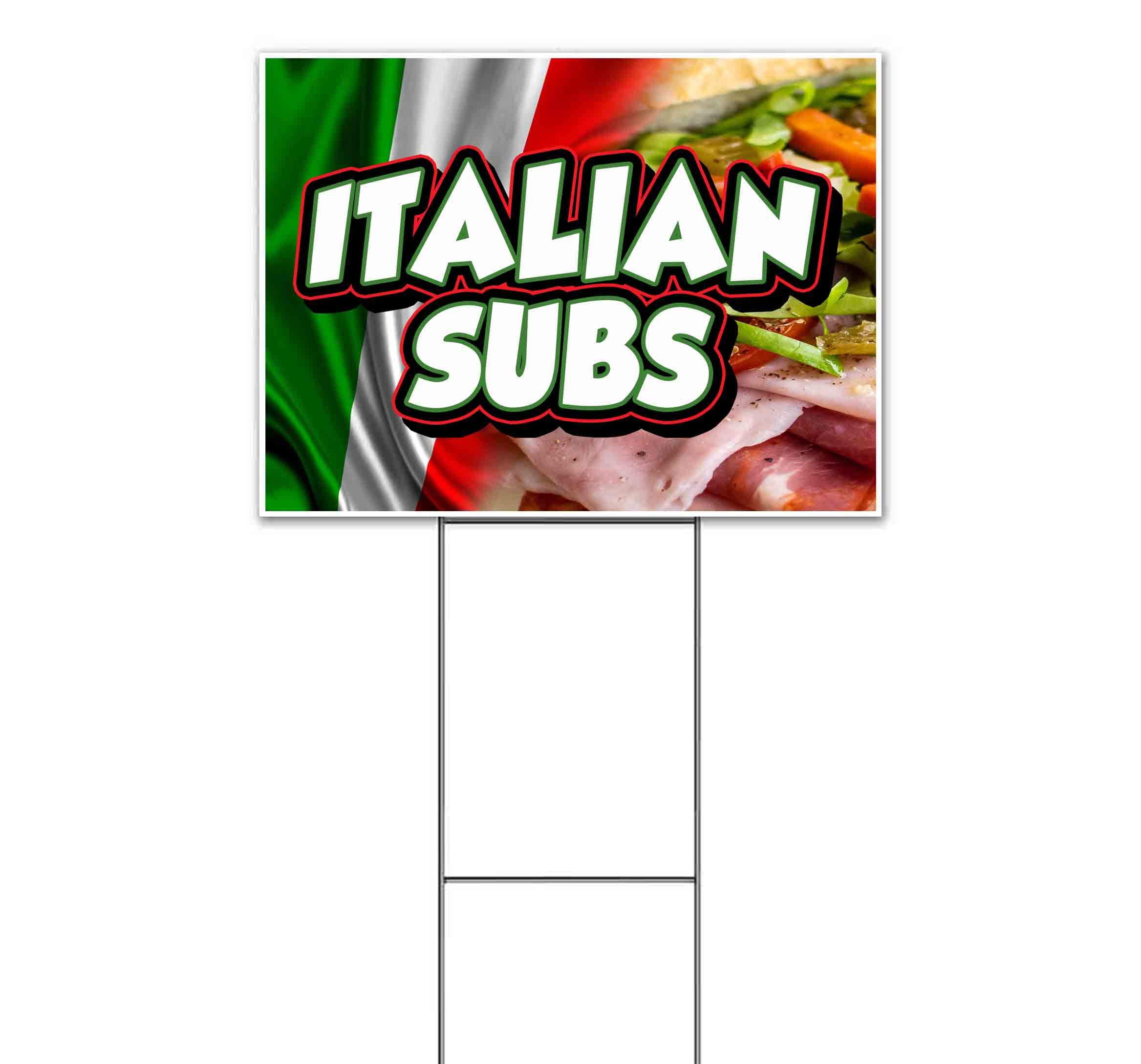 SUBS & SANDWICHES 18"x24" Yard Sign & Stake outdoor plastic coroplast window 