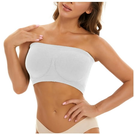 

Medcursor Sports Bras For Women Plus Size Strapless Bra Bandeau Tube Padded Top Stretchy Yoga Fitness Bra