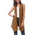thumbnail image 5 of Urban CoCo Women's Sleeveless Cardigan Vest Asymmetric Hem (Cashew, S), 5 of 6