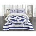 thumbnail image 3 of Ambesonne Starfish Quilted Bedspread Set 3 Pcs, Trip Starfish Striped, Queen Size, Navy Blue White, 3 of 5