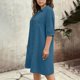 thumbnail image 2 of TaTaai Women's Spring Summer Plus Size Dress Short Sleeve Button Down Collar with Pockets Solid Color Casual Loose Fit Knee Length Gift, 2 of 8