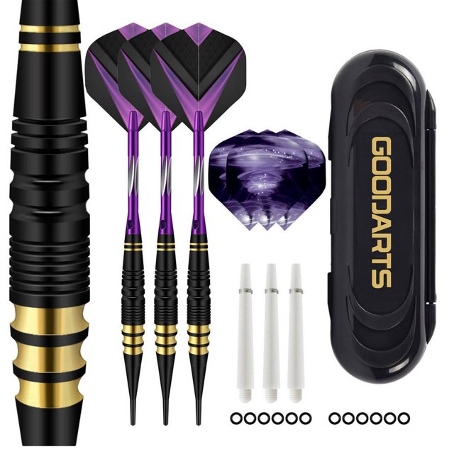 LOVEVER 3Pcs Darts Comfortable Soft Tip Darts Premium Darts Metal Tip Set for Fun Family Games
