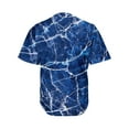thumbnail image 2 of Blue White Marble Print Active Baseball Jersey for Men and Women, MARBLE Button Down Women’s Baseball Team Shirts., 2 of 4