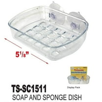 Soap Dish Suction Cup Wall Holder Bathroom Shower Sponge Dish Basket Tray Sink
