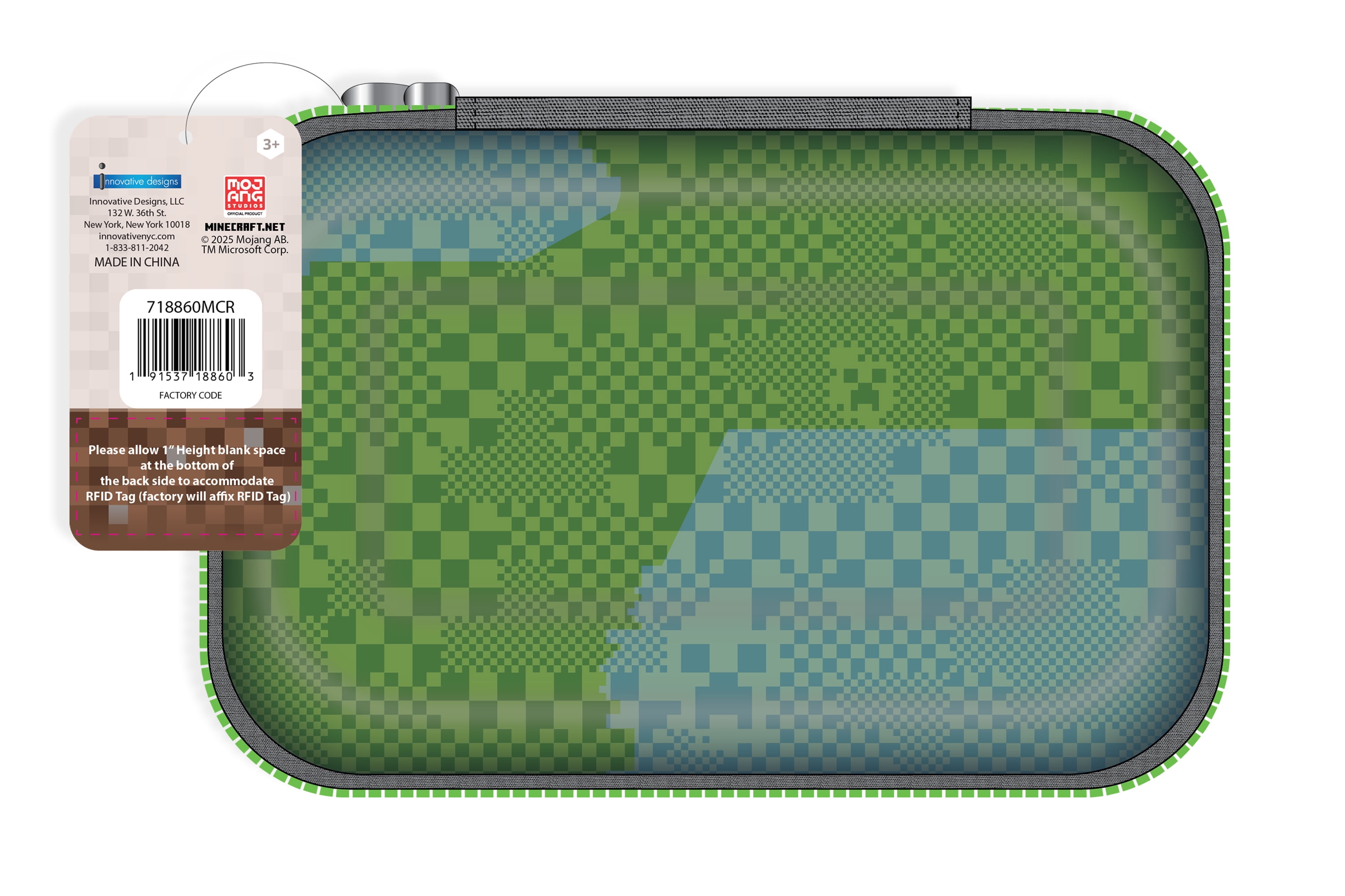 Minecraft Pencil Case with Zipper for Students, Elementary School