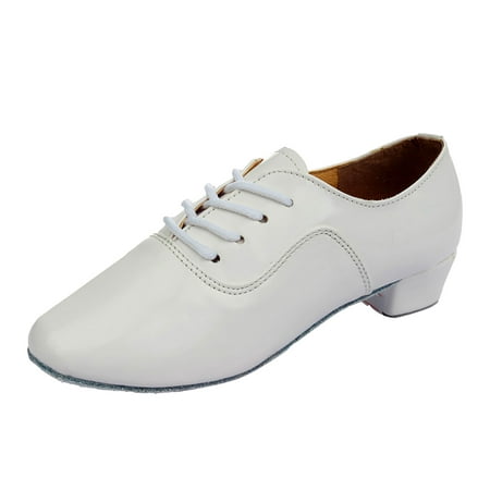 

nsendm Male Shoes Adult Leather Casual Shoes for Men Slip on Shoes Dance Hall Latin Dance Shoes Mens Dress formal Oxfords Leather Shoes White 8.5