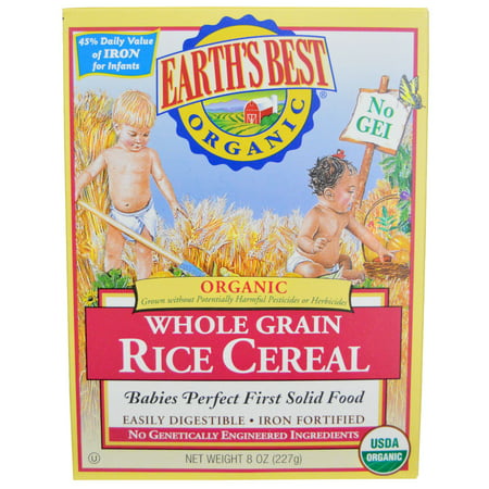 Earth's Best, Organic, Whole Grain Rice Cereal, 8 oz (pack of (Best Baby Cereal To Start)