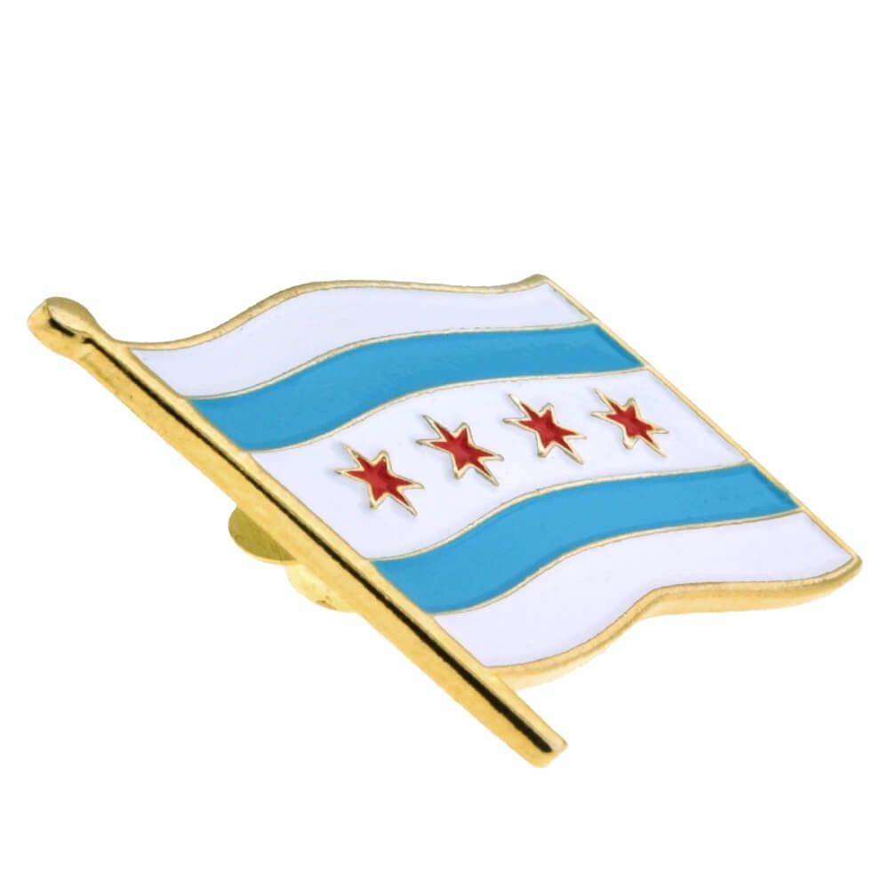 Pinmart /'City of Chicago Flag Enamel lapel pin