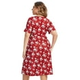 thumbnail image 4 of Yesfashion Women's Plus Size Floral V-neck Dress Knee Length Mini Dresses, 4 of 5