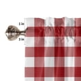 thumbnail image 5 of Tier Curtains 45 Inches Long, Farmhouse Buffalo Plaid Window Treatment Curtain Drapes, Red White Checkered Window Half Privacy Curtains for Bedroom Bathroom, 42"x45", 2 Panels, 5 of 7