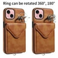 thumbnail image 5 of Dteck for iPhone 14 Plus Wallet Case with Card Holder, Durable PU Leather Protective Magnetic Closure Flip Cover with Crossbody Adjustable Strap 360° Kickstand for Women Men,Brown, 5 of 10
