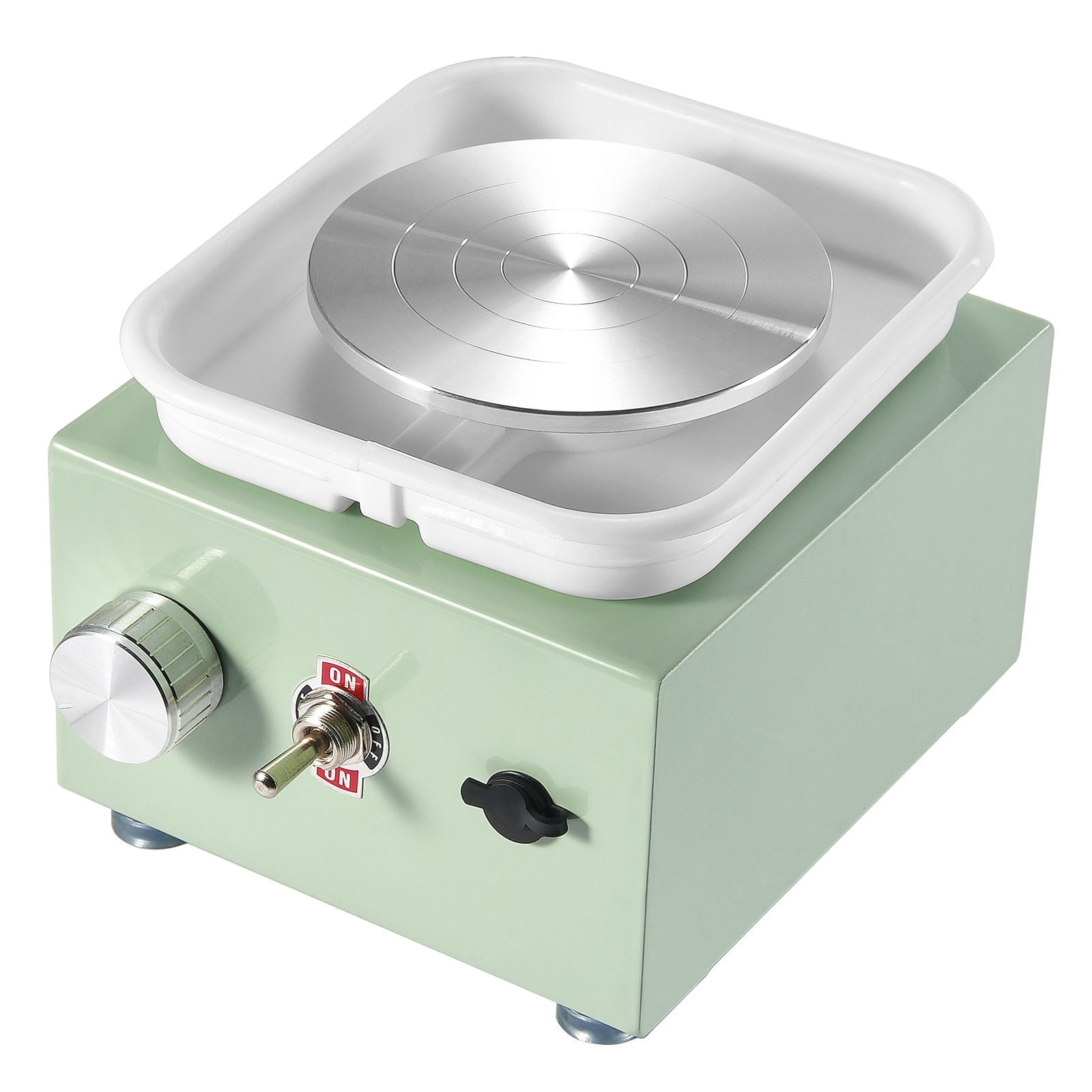 Pottery Wheel Mini 0-320 RPM Bidirectional Adjustable with 8 Carving Tools 8 Plastic Tools Apron for Kids Beginners