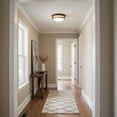 thumbnail image 3 of Hadley 2 - Light Oil Rubbed Bronze Dark Brown Farmhouse / Modern Farmhouse Incandescent Steel Flush Mount Light, 3 of 5