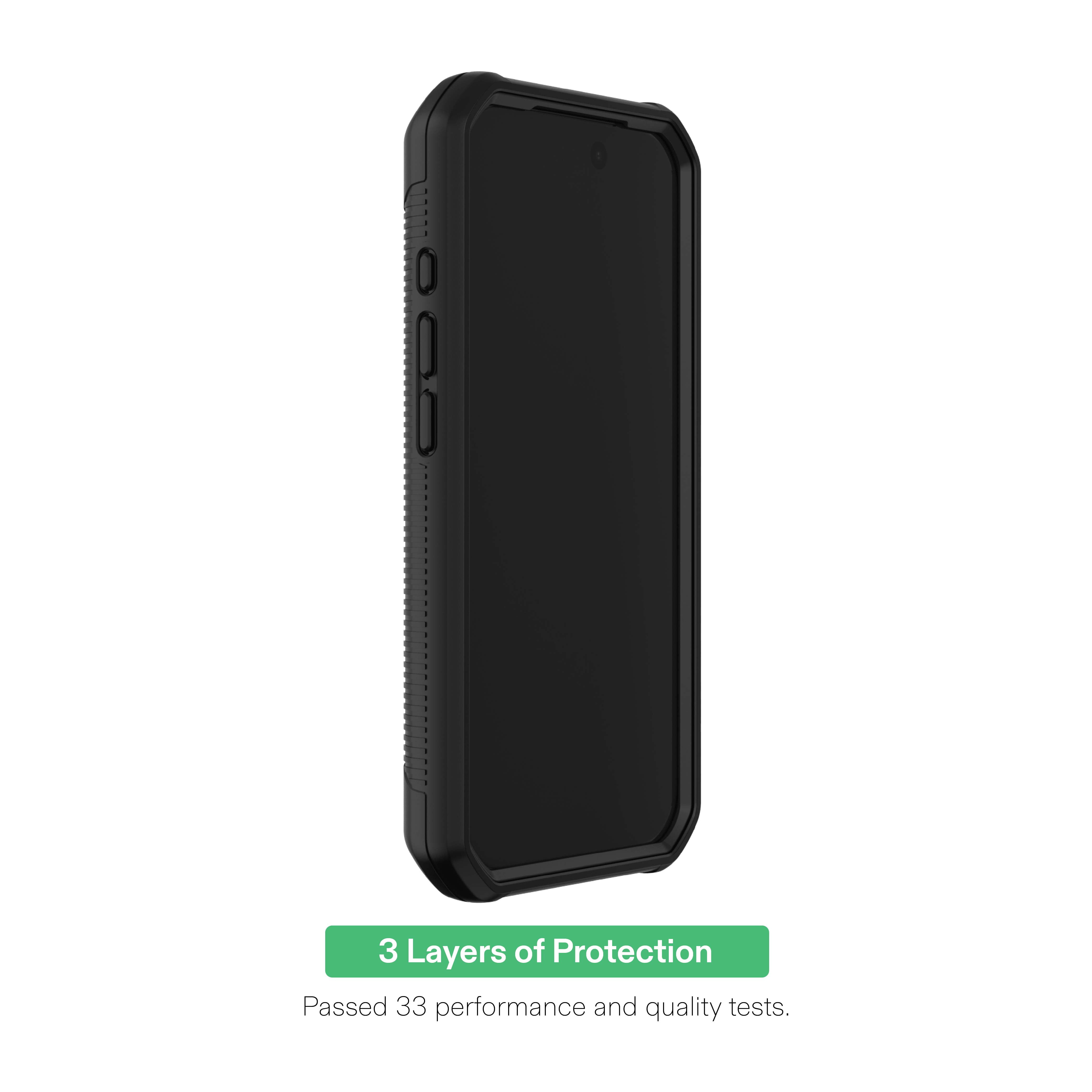 onn MagSafe Compatible Rugged Phone Case for iPhone 17e / iPhone 16e / iPhone 15 / iPhone 14 / iPhone 13 - Black
