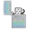 thumbnail image 3 of Zippo Heart Design Satin Chrome Pocket Lighter, 3 of 6